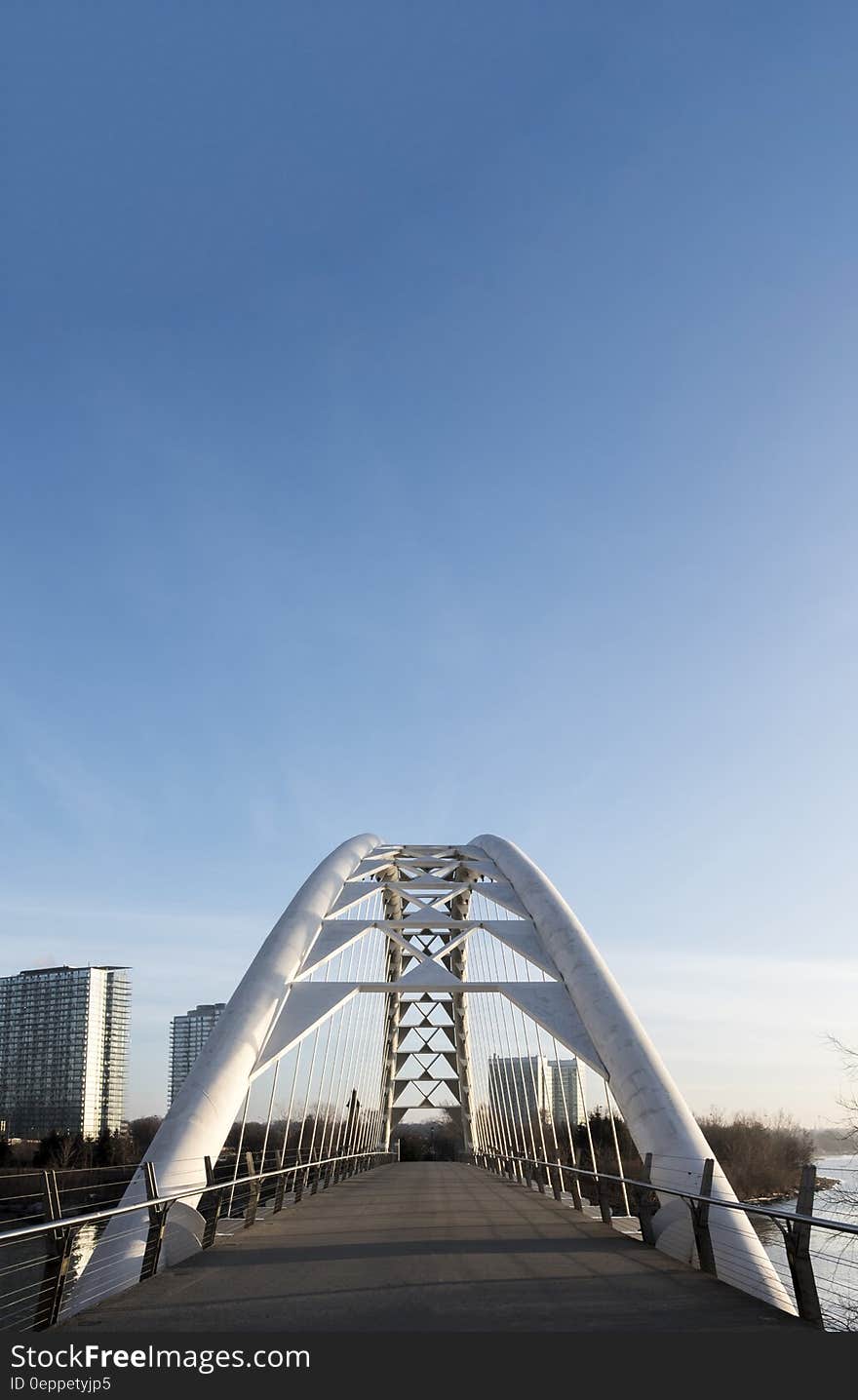 White Bridge Under Blue Sky