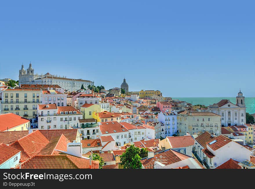 Roof tops of Lisbon, Portugal on sunny day. Roof tops of Lisbon, Portugal on sunny day.