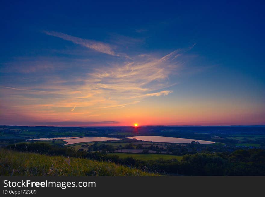 Sunset Under Blue Sky