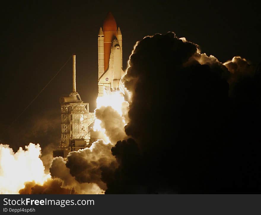 Rocket Launch during Night Time