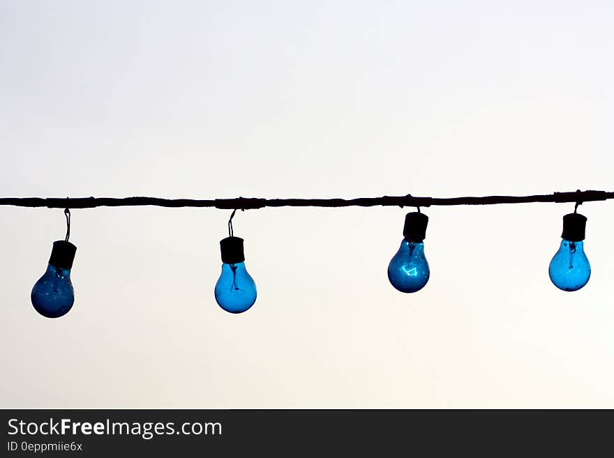 String Light With Blue Light Bulb