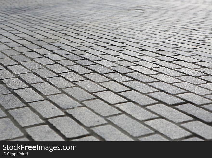 A pavement made with sett stones. A pavement made with sett stones.