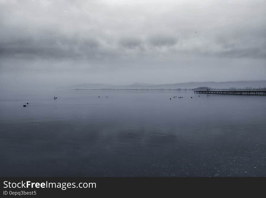 Ocean Under Cloudy Sky