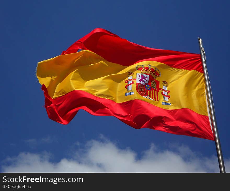 Spain Flag in Pole