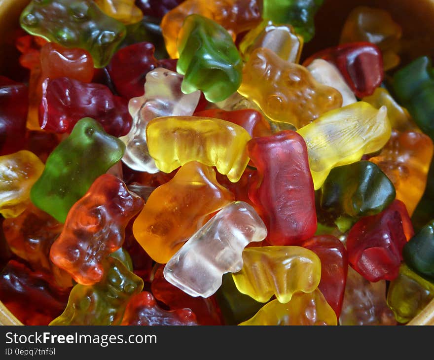 Yellow Red Green Gummy Bear Candy