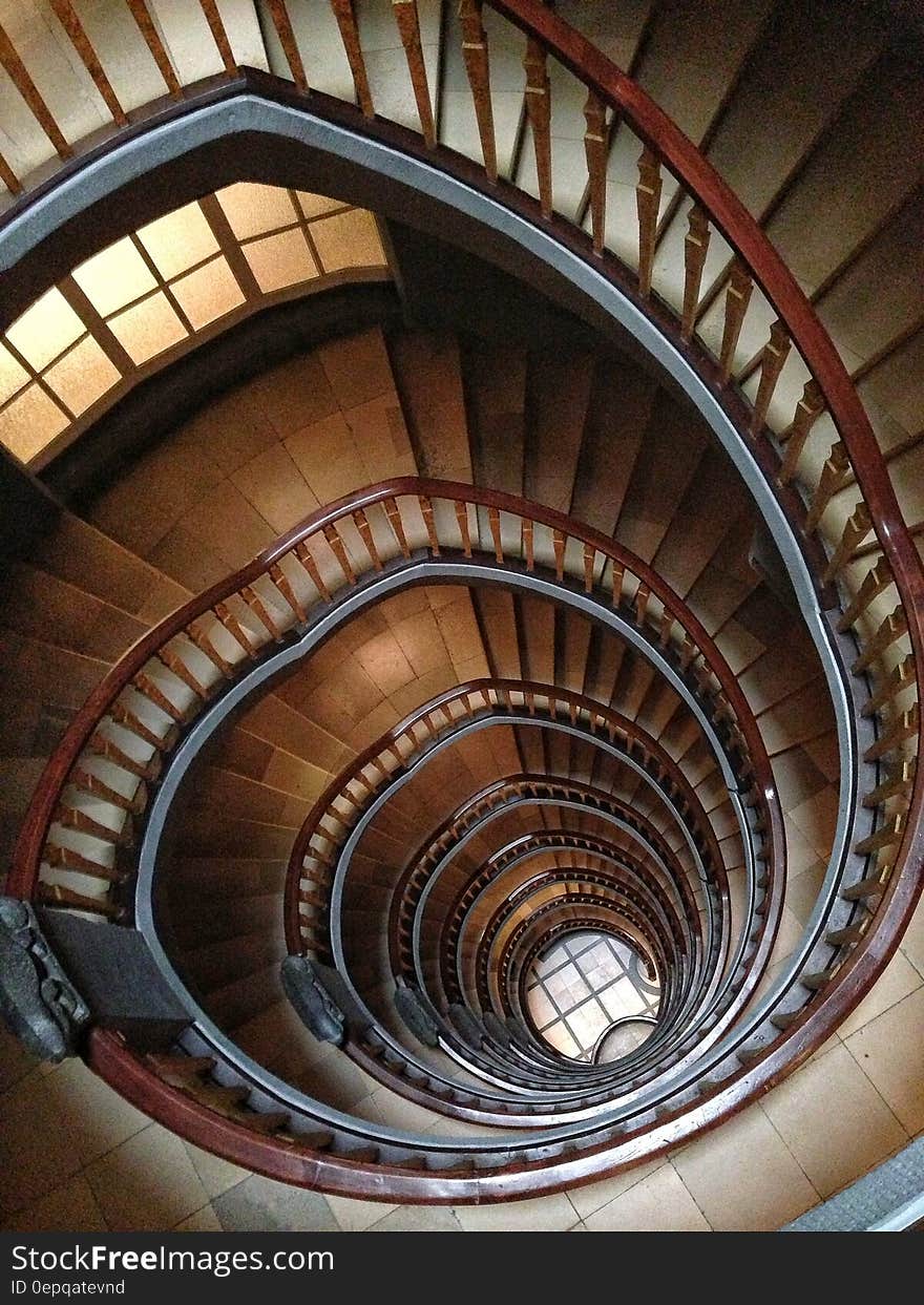 Brown Spiral Stairs