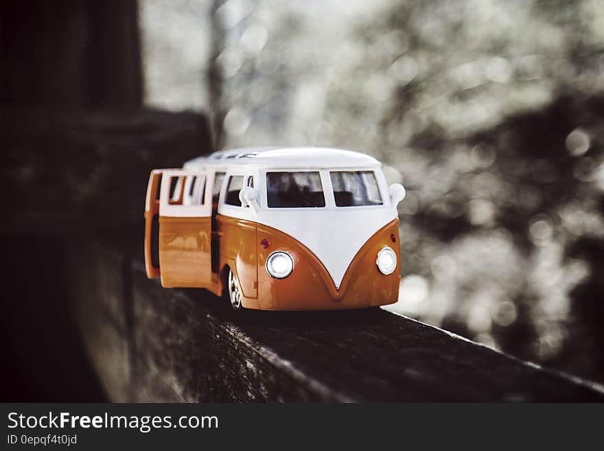 White Orange Van Scale Model