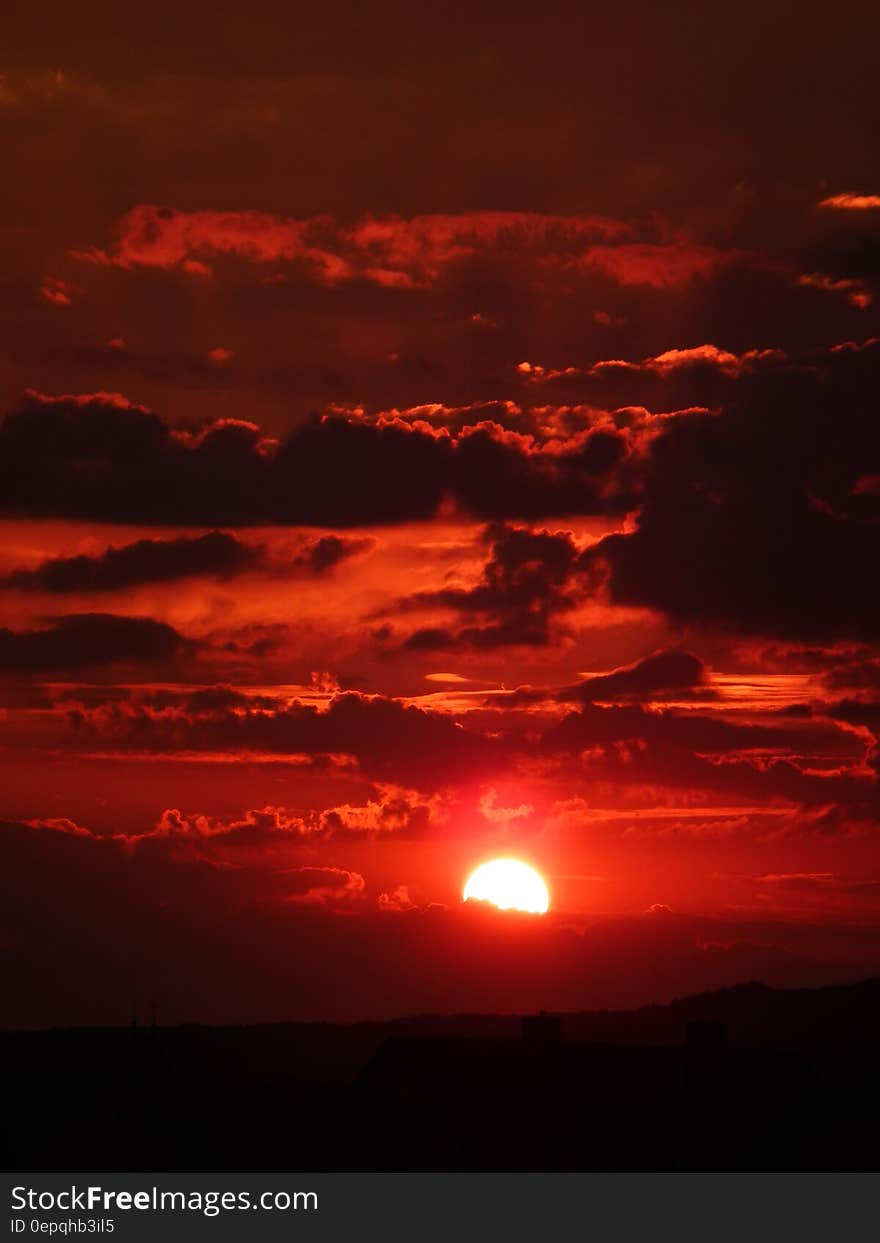 Red Cloudy Sky during Sunset