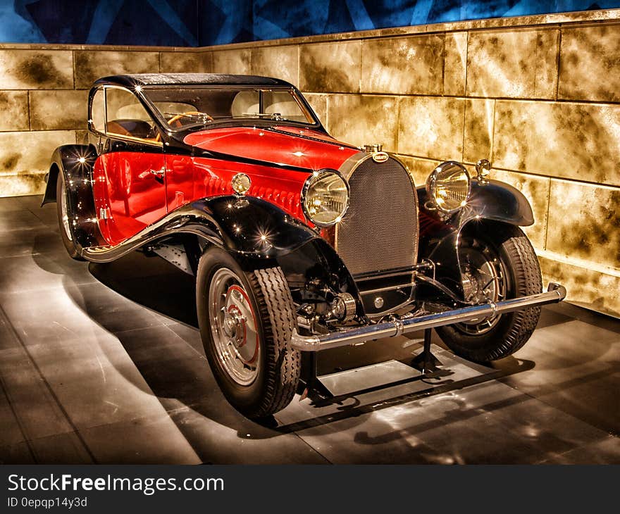 Red Classic Car on Display