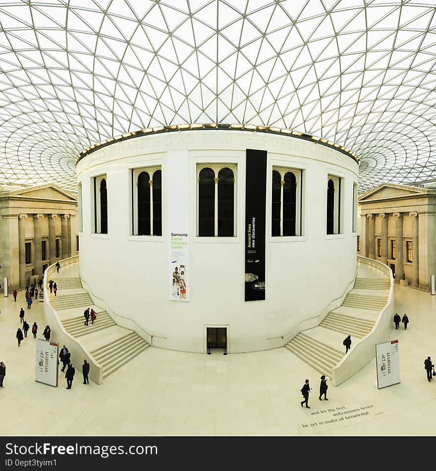 White Building Interior With People