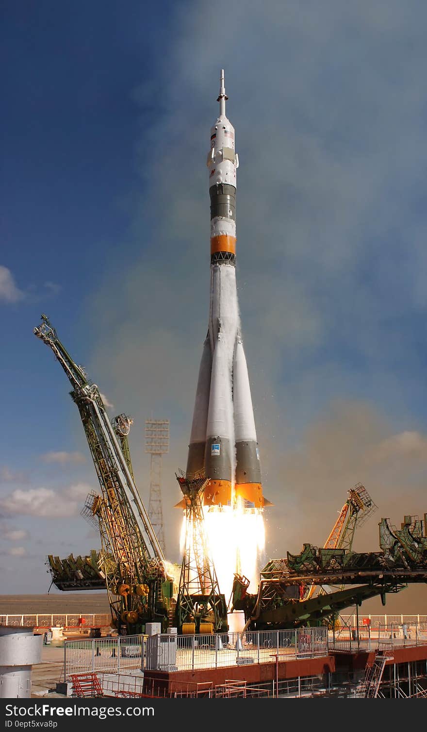 A space shuttle at the moment of the launch. A space shuttle at the moment of the launch.