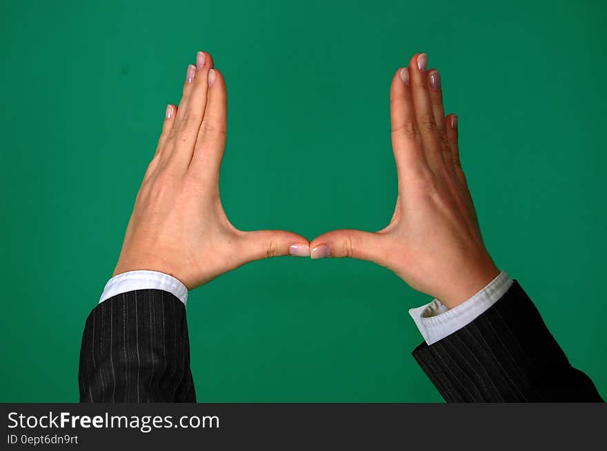 Person Making Square Using Hand