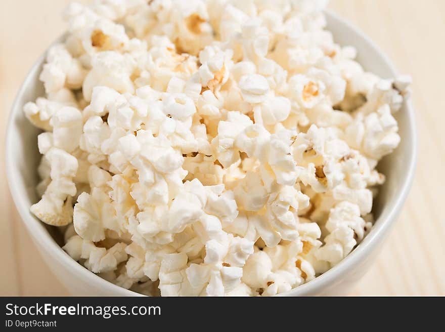 Bowl of freshly popped popcorn. Bowl of freshly popped popcorn.