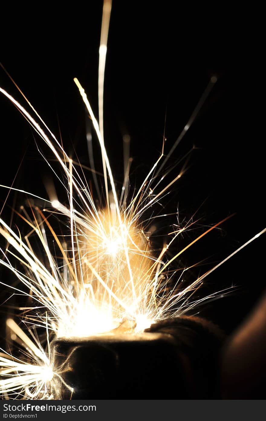 Sparks Flying in Dark Area