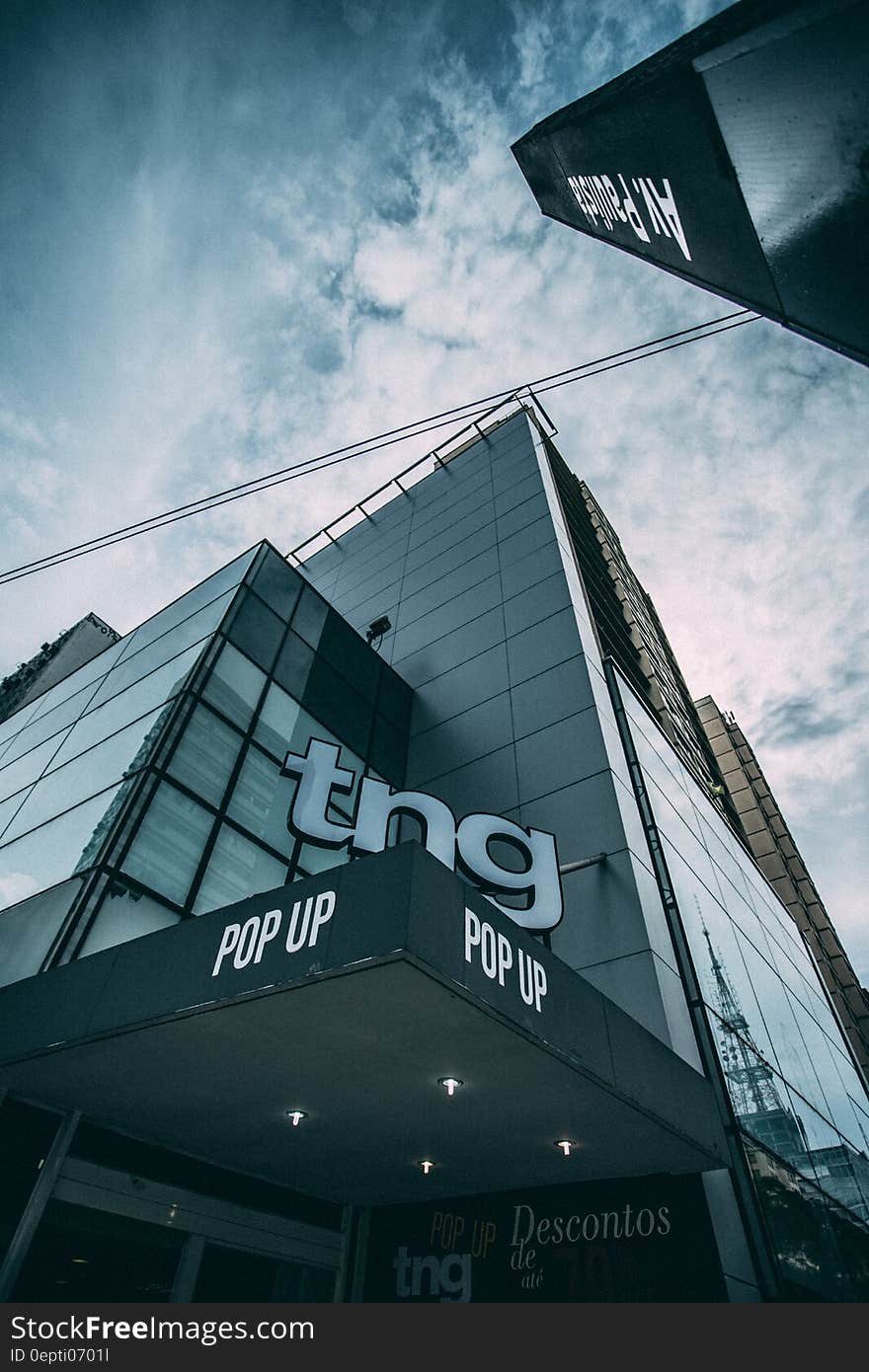 Tn Pop Up Building during Cloudy Sky