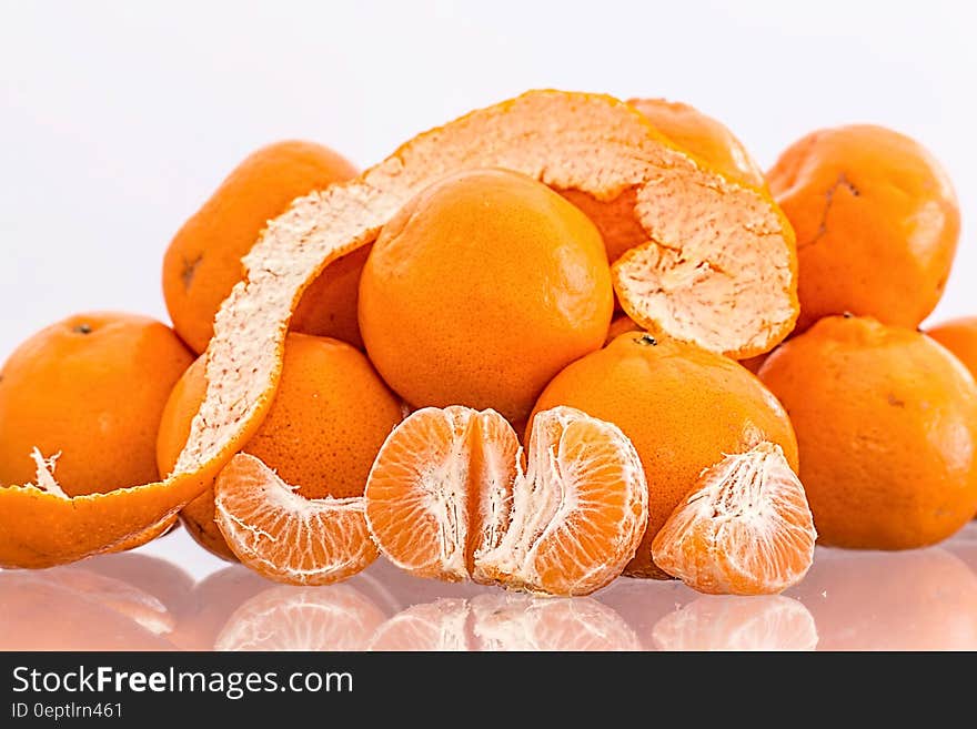 Oranges on Clear Table