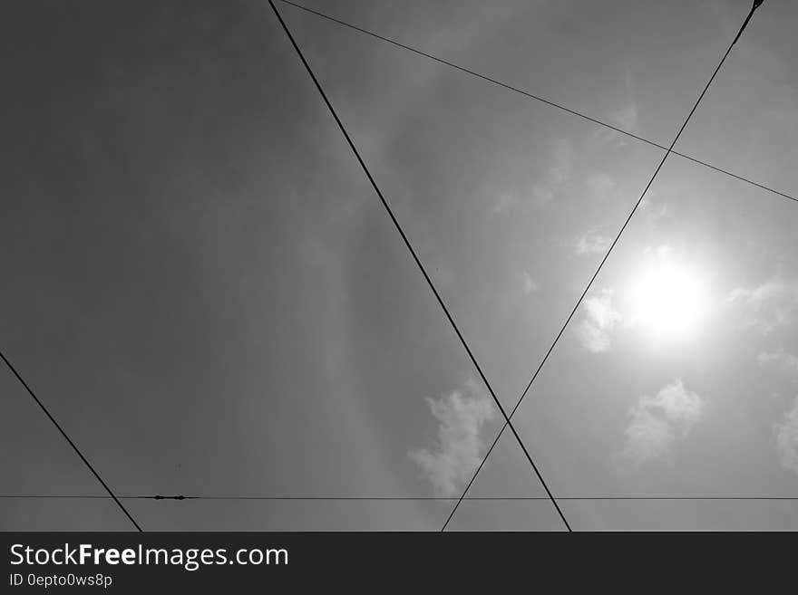 Glass panels in skylight with sunshine and clouds. Glass panels in skylight with sunshine and clouds.