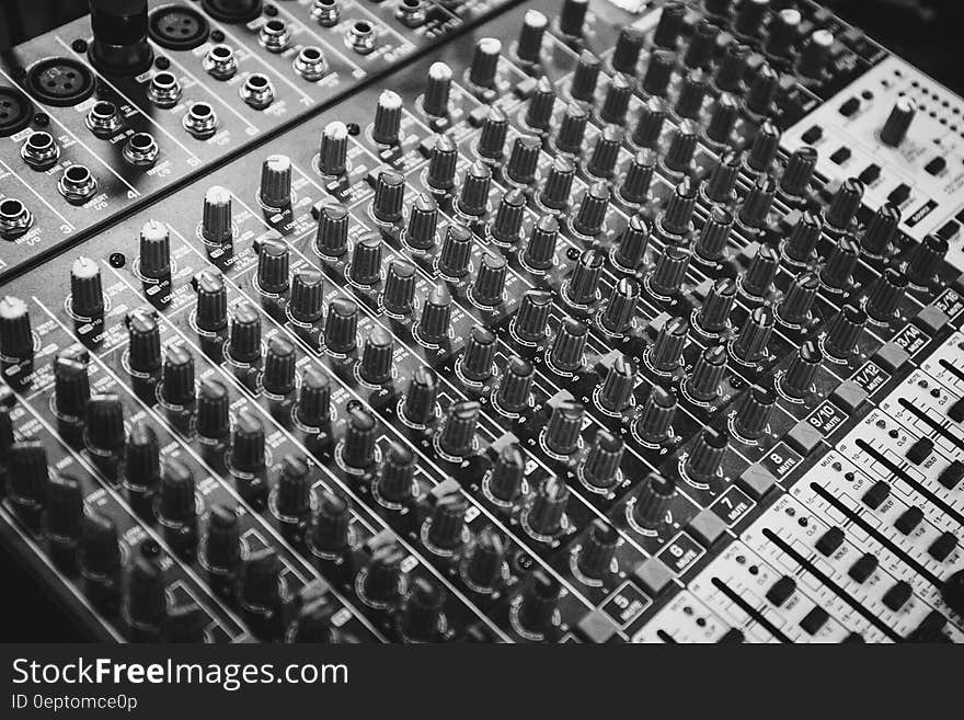 Black and White Audio Mixer