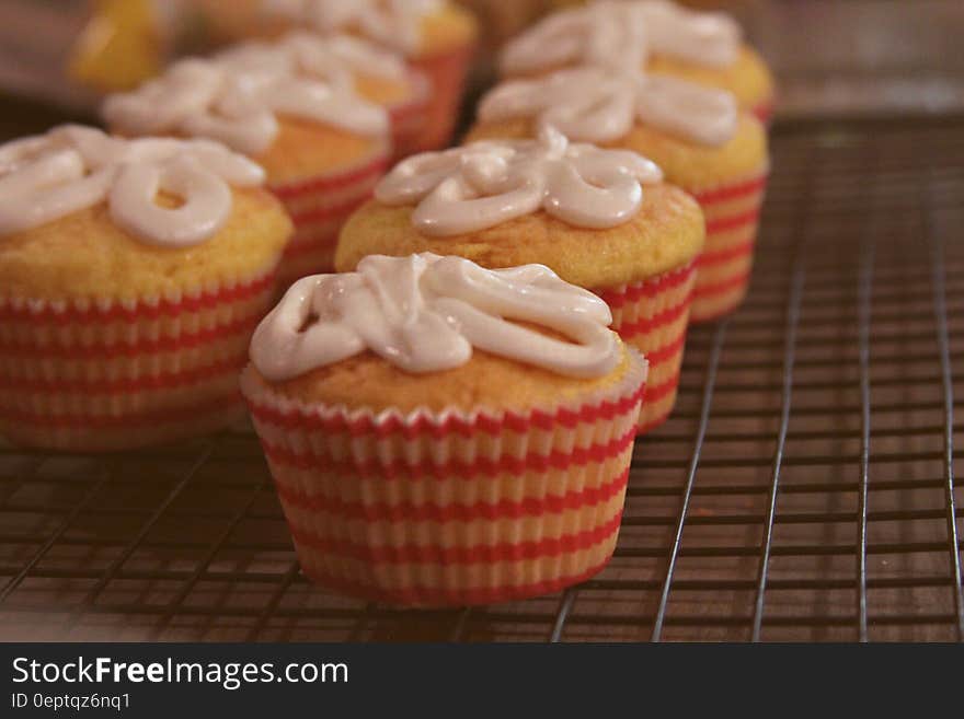 Cupcake on Black Metal Screen