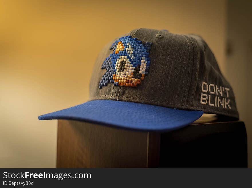 Blue and Gray Sonic Fitted Cap