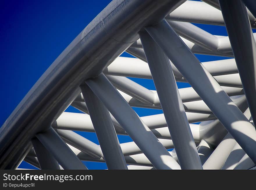 How many shades of white are there? The rainbow like arch truss that holds up the new Burgoyne Bridge in downtown St. Catharines, Ontario displays a full range of whites, from direct sunlight, to full shade, against a brilliant late autumn blue sky. How many shades of white are there? The rainbow like arch truss that holds up the new Burgoyne Bridge in downtown St. Catharines, Ontario displays a full range of whites, from direct sunlight, to full shade, against a brilliant late autumn blue sky.