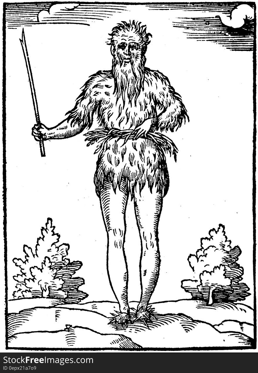 An illustration of a caveman holding a wooden stick. An illustration of a caveman holding a wooden stick.