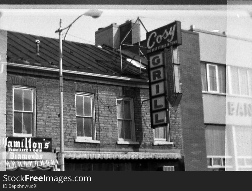 Storefronts in downtown Belleville circa 1970.