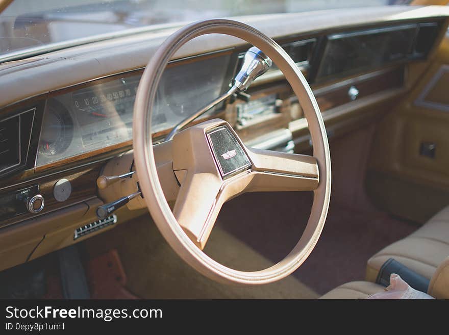 Yellow Car Steering Wheel