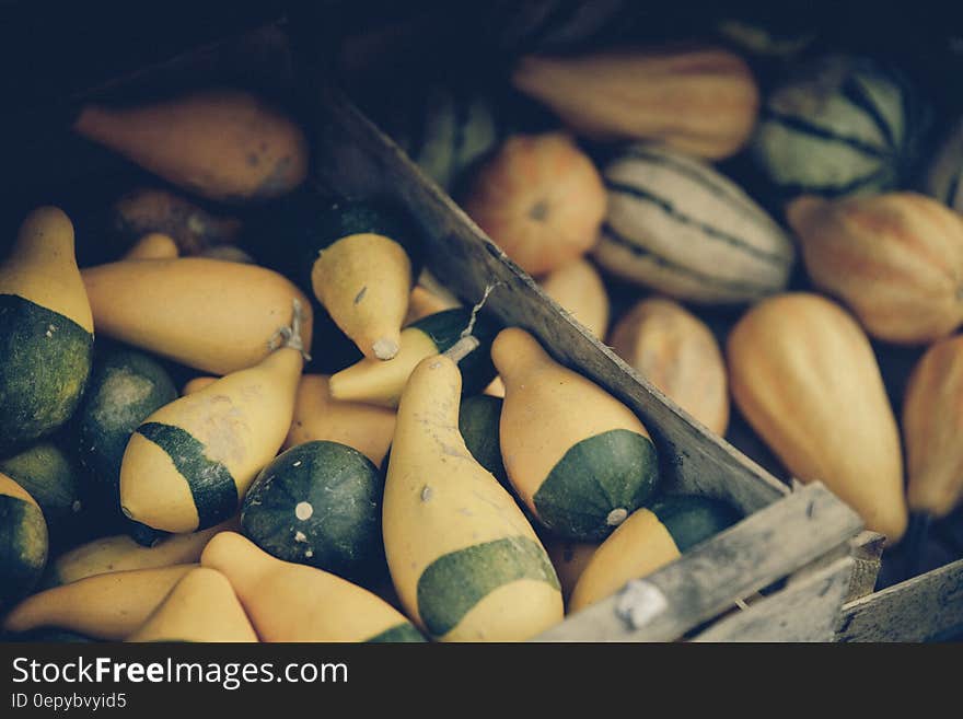 Orange and Green Fruits on Brown Container