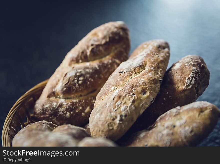 Baked Bread in Basket