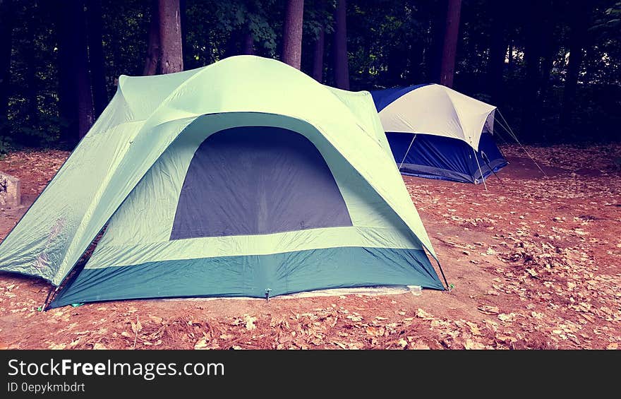 White Green and Black Outdoor Tent