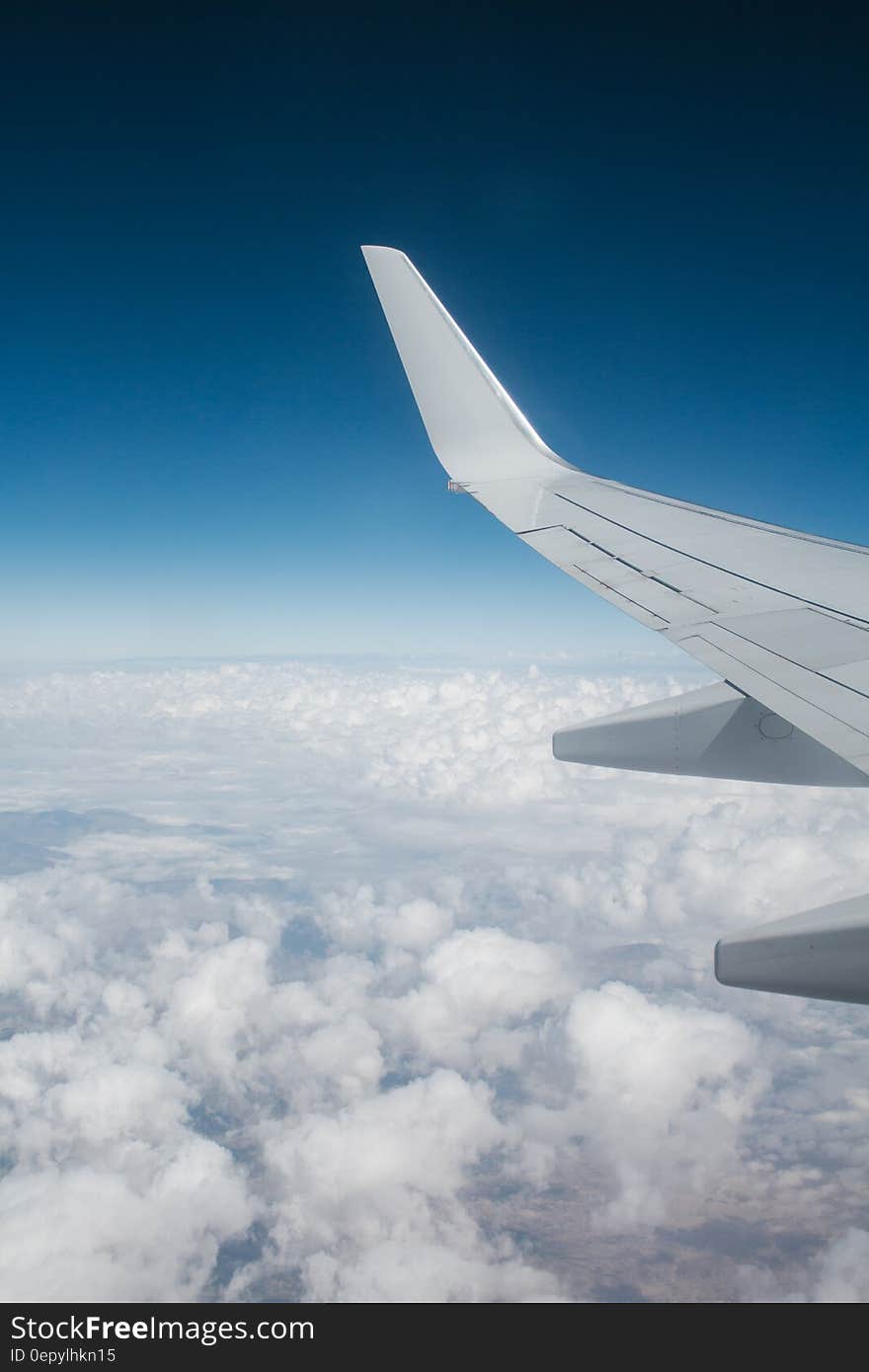 White Airplane over the White Sky