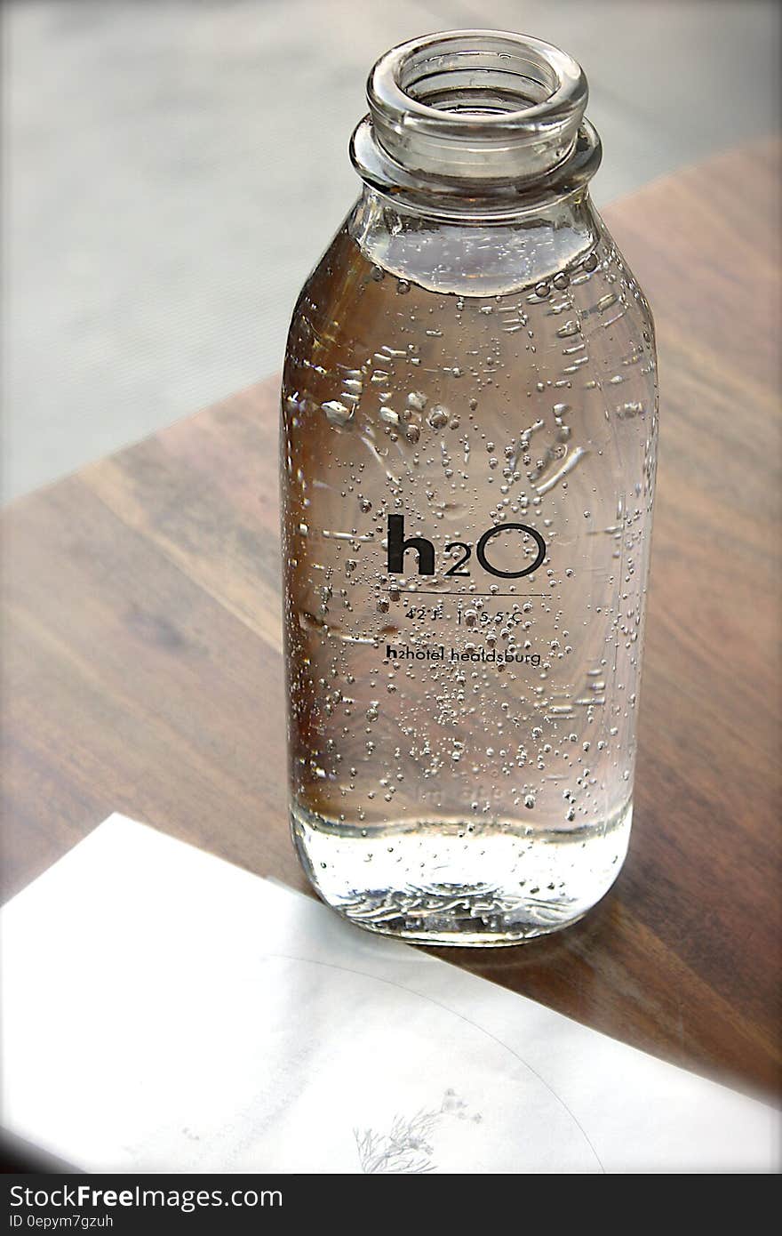 Clear Glass H2o Bottle