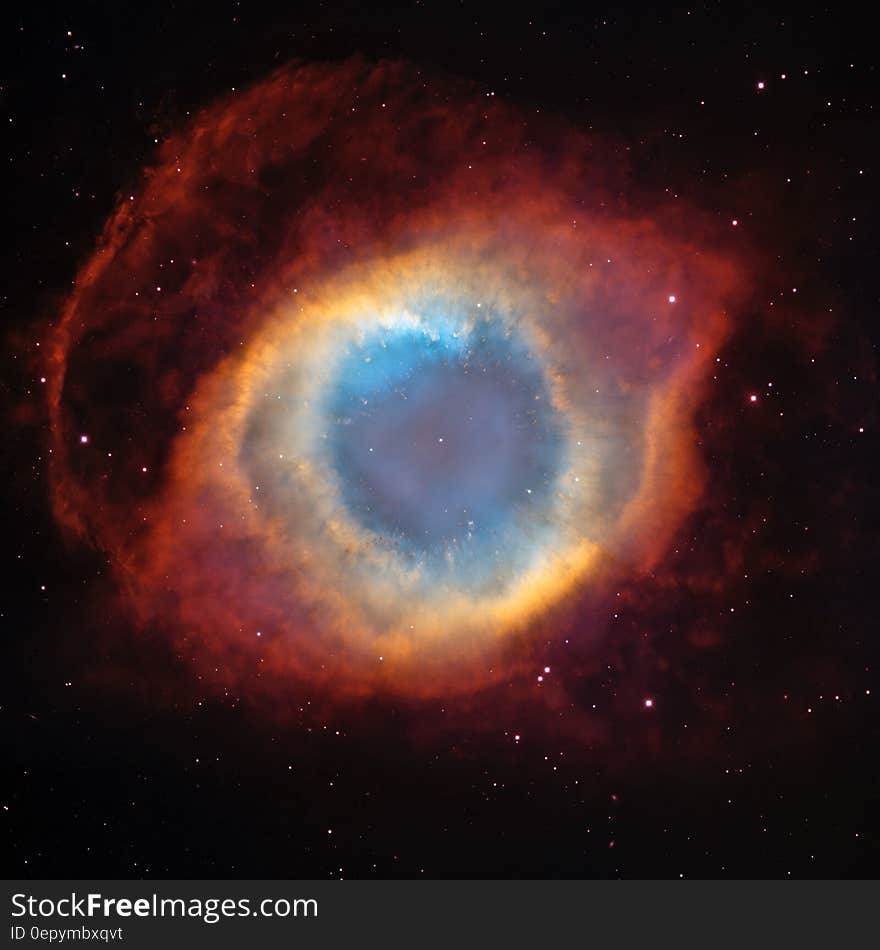 Blue Orange and Red Outer Space Photo