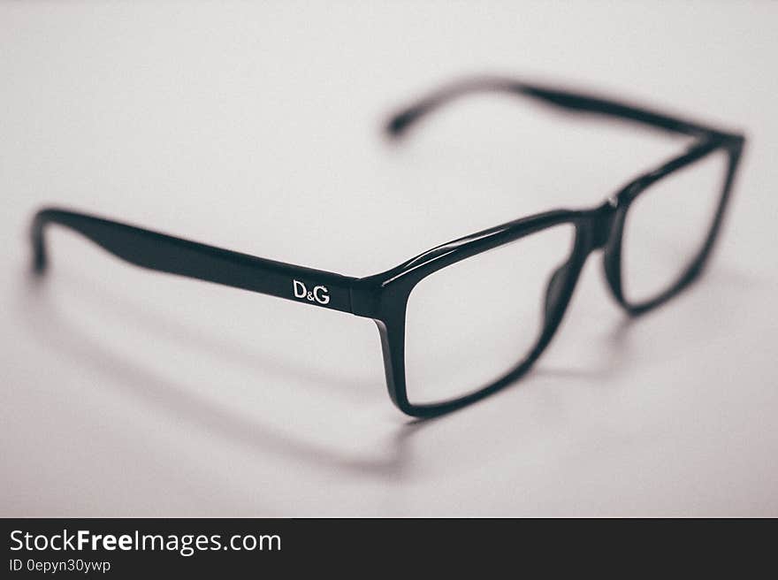 Pair of black Dolce and Gabbana eyeglass frames. Pair of black Dolce and Gabbana eyeglass frames.