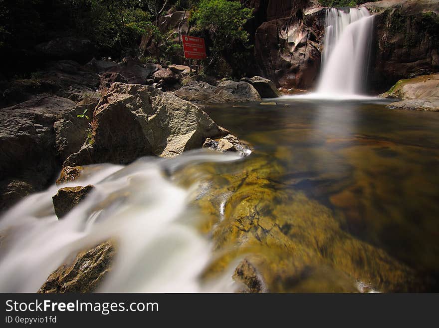 Waterfalls Scenery during Daytime