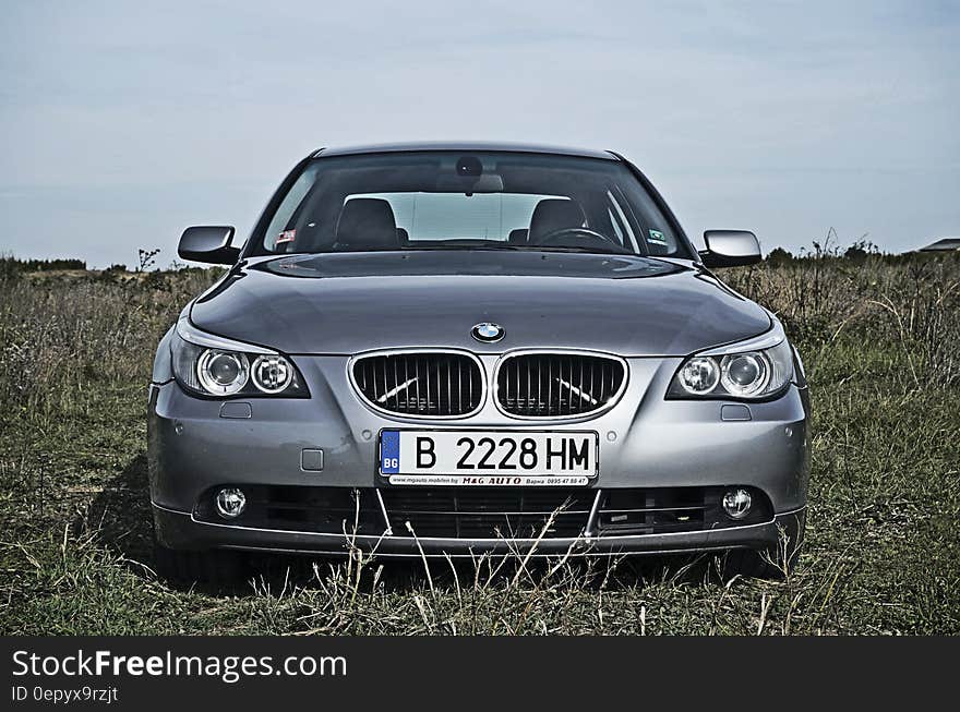 Gray Bmw Car at Field