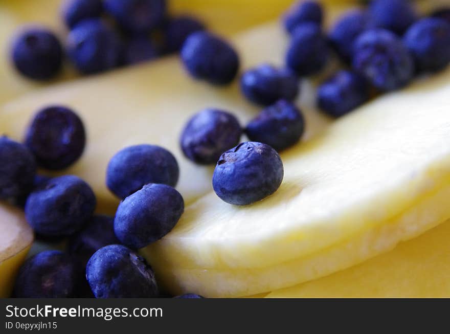 Blueberries on Cheese Slices