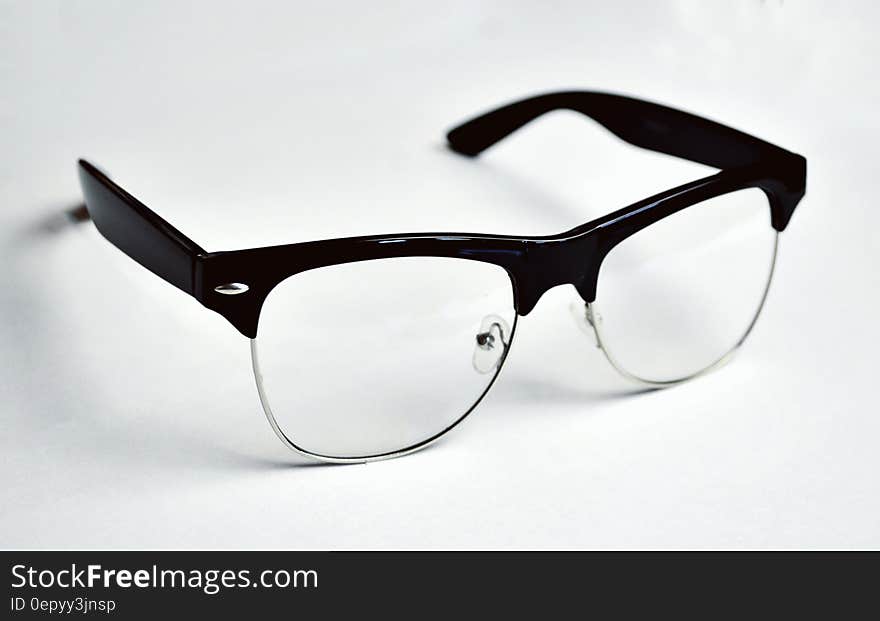 Black Framed Clubmaster Style Eyeglasses