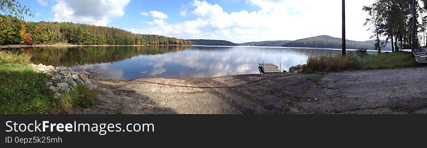 A panorama of a lake in the summer. A panorama of a lake in the summer.