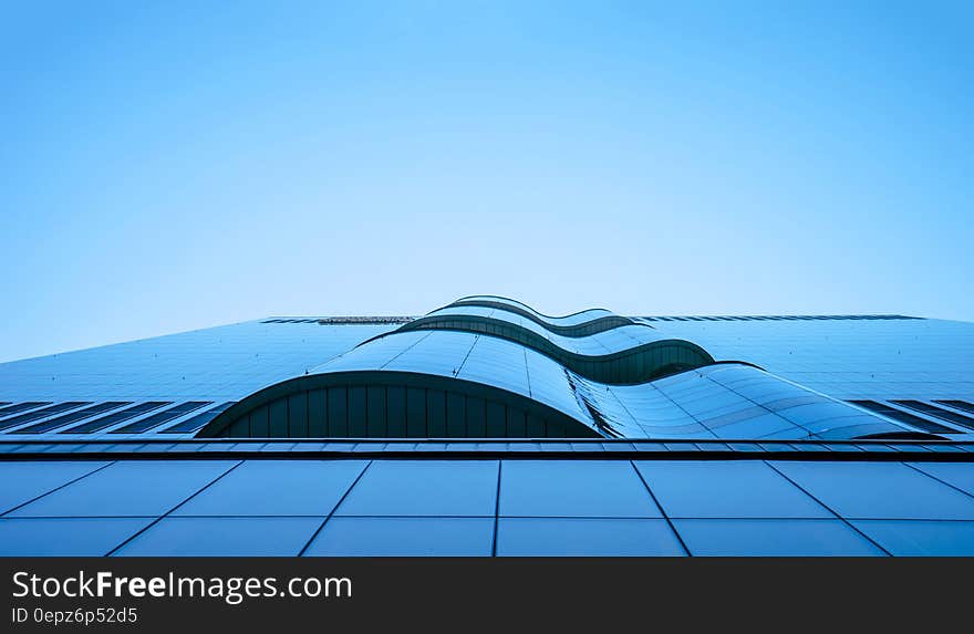 Worms Eye View of City Building Under Blue Sunny Sky