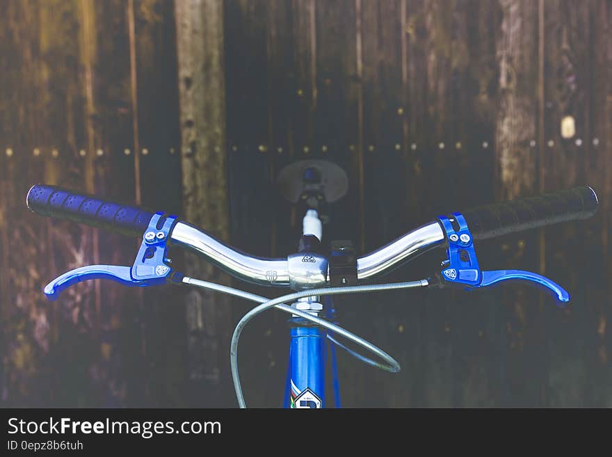 Blue Black and Silver Bicycle