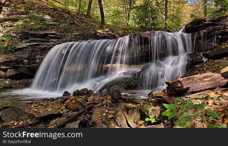 Water Falls in Time Lapse Photography