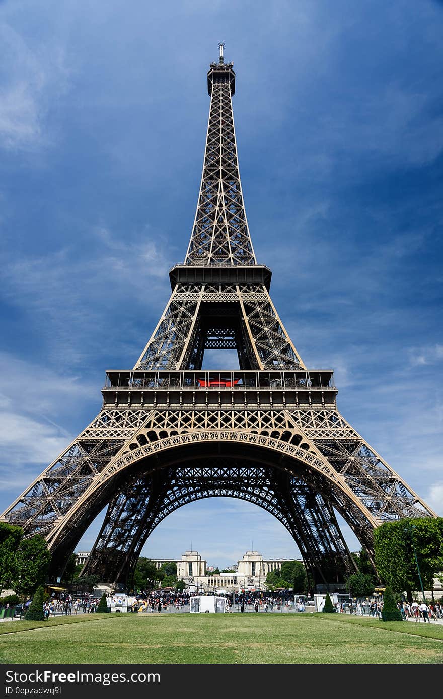 Worms View of Eiffel Tower during Daytime