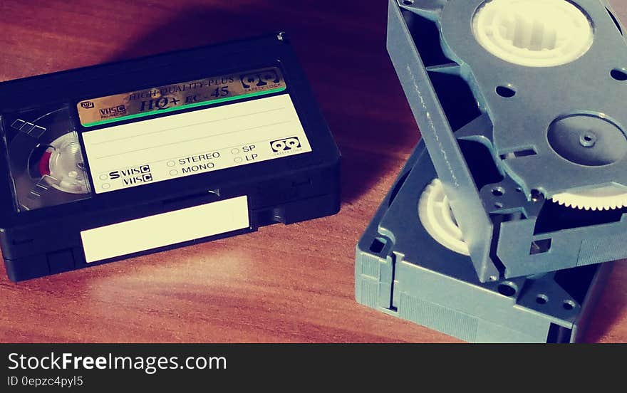 3 Vhs Tape on Top of Table