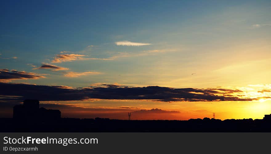 Silhouette of the Mountain during Golden Hour