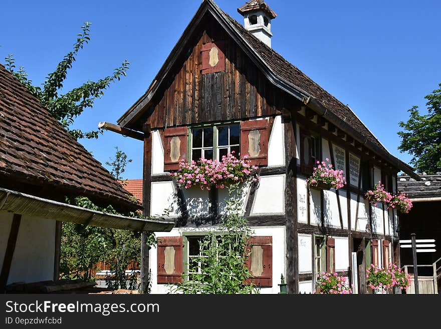 Brown and White Wooden House Under Blue Sky at Daytime