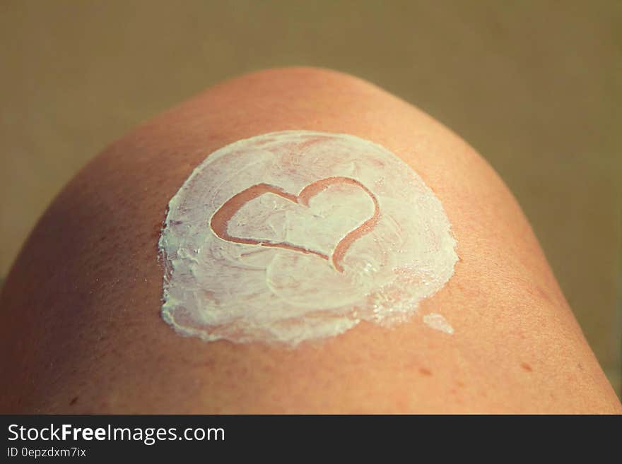 White Heart Shape on Human Skin