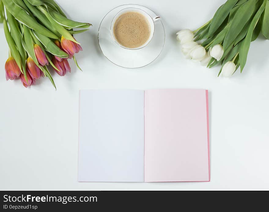 Cafe Latte on a White Ceramic Tea Cup