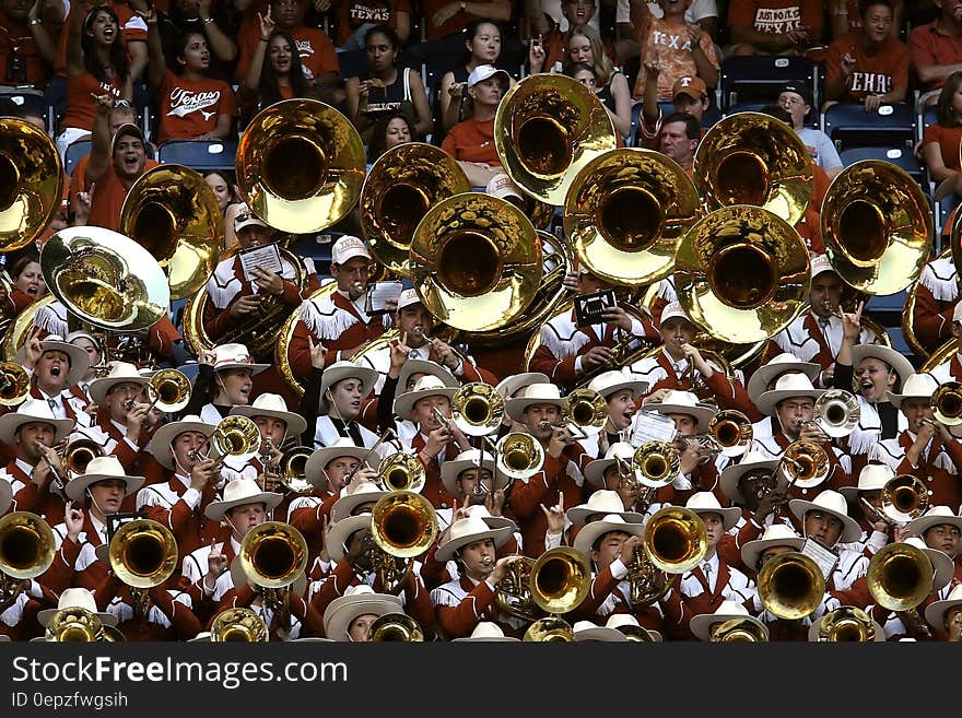 Brass Wind Instruments of a Band